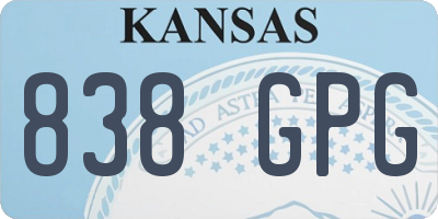 KS license plate 838GPG