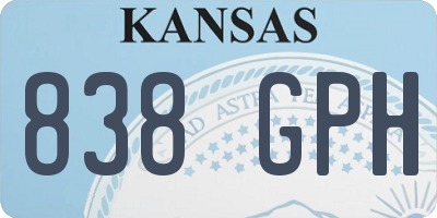 KS license plate 838GPH