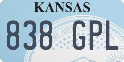 KS license plate 838GPL