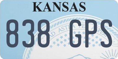 KS license plate 838GPS