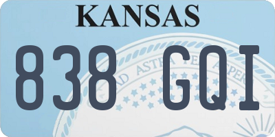 KS license plate 838GQI