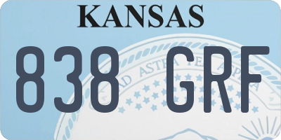 KS license plate 838GRF