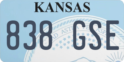 KS license plate 838GSE
