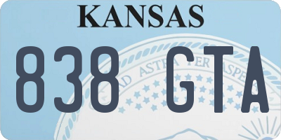 KS license plate 838GTA