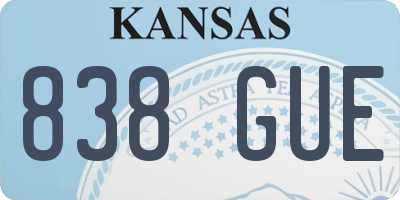 KS license plate 838GUE