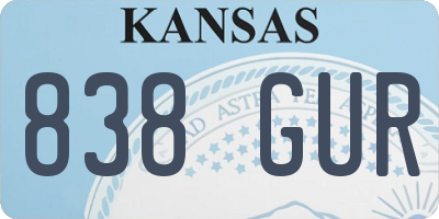 KS license plate 838GUR