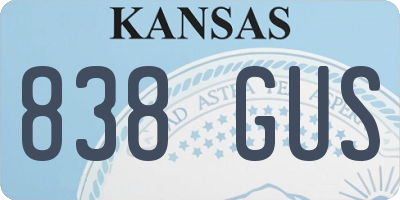 KS license plate 838GUS