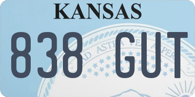 KS license plate 838GUT