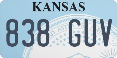 KS license plate 838GUV