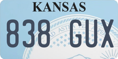 KS license plate 838GUX