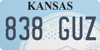 KS license plate 838GUZ
