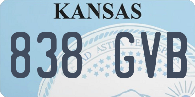 KS license plate 838GVB
