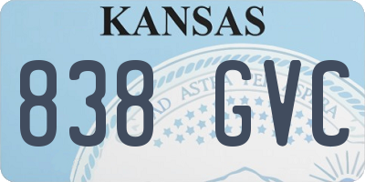 KS license plate 838GVC
