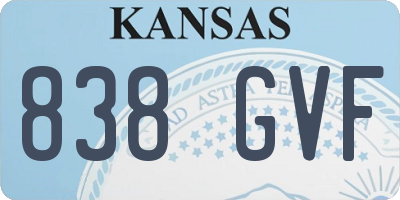 KS license plate 838GVF