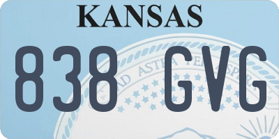 KS license plate 838GVG