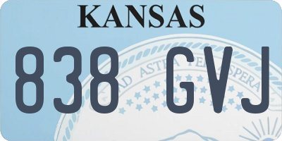 KS license plate 838GVJ