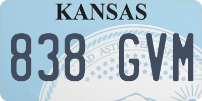 KS license plate 838GVM