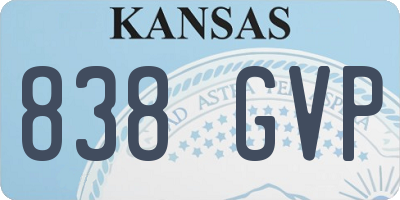 KS license plate 838GVP