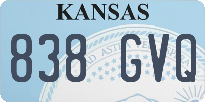 KS license plate 838GVQ