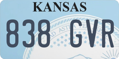 KS license plate 838GVR