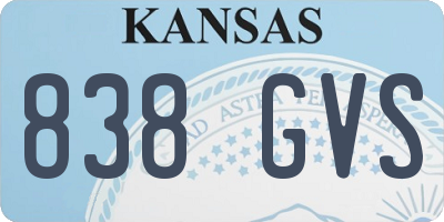 KS license plate 838GVS
