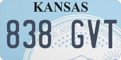 KS license plate 838GVT