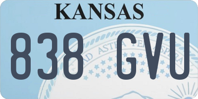KS license plate 838GVU