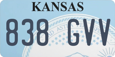KS license plate 838GVV
