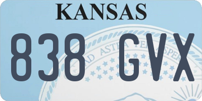 KS license plate 838GVX