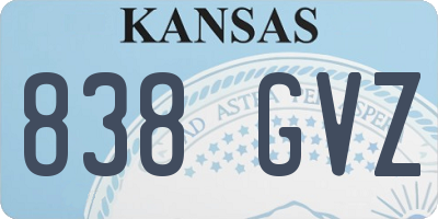 KS license plate 838GVZ