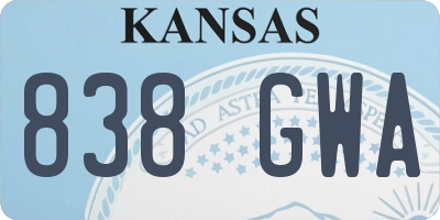 KS license plate 838GWA