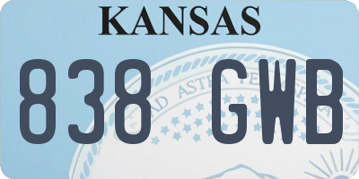KS license plate 838GWB