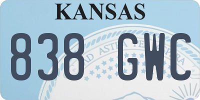 KS license plate 838GWC