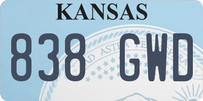 KS license plate 838GWD