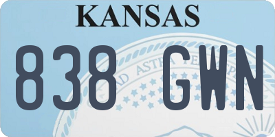 KS license plate 838GWN