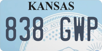 KS license plate 838GWP
