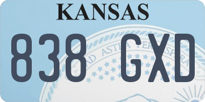 KS license plate 838GXD