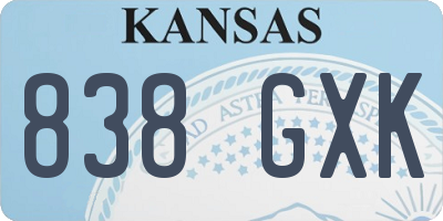 KS license plate 838GXK