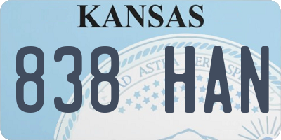 KS license plate 838HAN