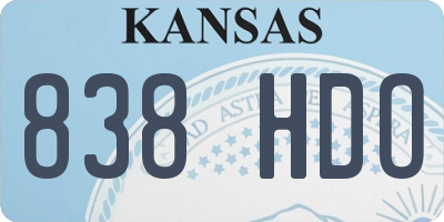 KS license plate 838HDO