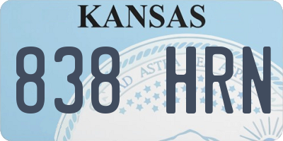 KS license plate 838HRN
