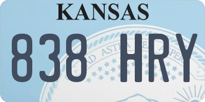 KS license plate 838HRY