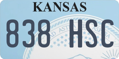 KS license plate 838HSC