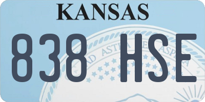 KS license plate 838HSE
