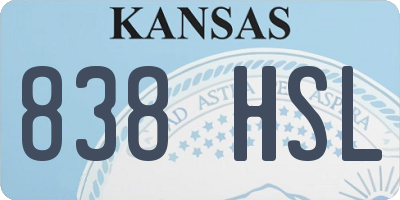 KS license plate 838HSL