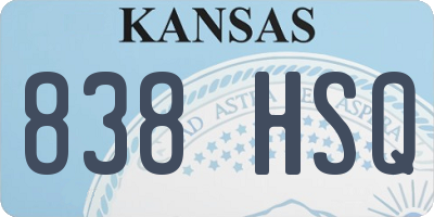 KS license plate 838HSQ