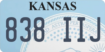 KS license plate 838IIJ