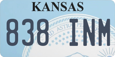 KS license plate 838INM