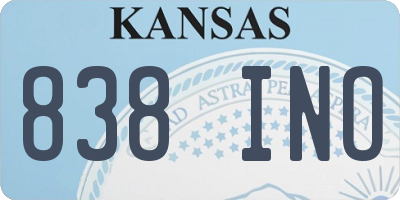 KS license plate 838INO