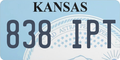 KS license plate 838IPT